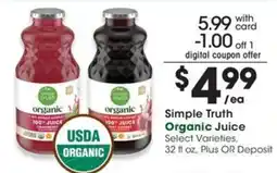 QFC Simple Truth Organic Juice offer