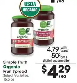 QFC Simple Truth Organic Fruit Spread offer