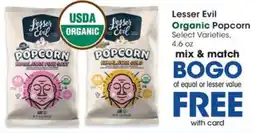 QFC Lesser Evil Organic Popcorn offer