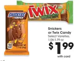 QFC Snickers or Twix Candy offer