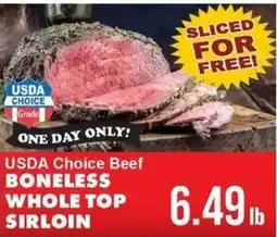 Sullivan's Foods Usda Choice Beef Boneless Whole Top Sirloin offer