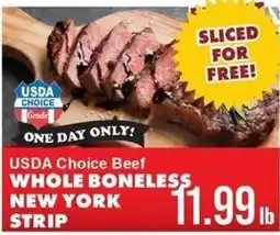 Sullivan's Foods Usda Choice Beef Whole Boneless New York Strip offer