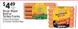 Met Foodmarkets Oscar Mayer Beef or Turkey Franks offer