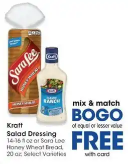 QFC Kraft Salad Dressing or Sara Lee Honey Wheat Bread offer
