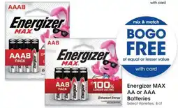 QFC Energizer MAX AA or AAA Batteries offer