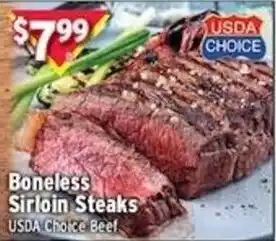 Met Foodmarkets Usda choice beef boneless sirloin steaks offer