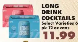 Sullivan's Foods Long drink cocktails offer