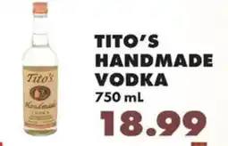 Sullivan's Foods Tito's handmade vodka offer