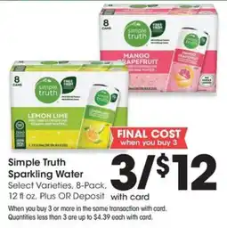QFC Simple Truth Sparkling Water offer
