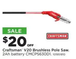 Mills Fleet Farm Craftsman V20 Brushless Pole Saw offer