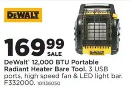 Mills Fleet Farm DeWalt 12,000 BTU Portable Radiant Heater Bare Tool offer
