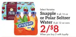 Remke Snapple or Polar Seltzer Water offer