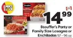Weis Markets Stouffer's Party or Family Size Lasagna or Enchiladas offer