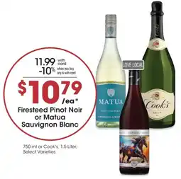 QFC Firesteed Pinot Noir or Matua Sauvignon Blanc offer