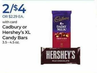 Rite Aid Cadbury Or Hershey's Xl Candy Bars offer