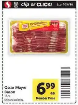 Safeway Oscar Mayer Bacon offer