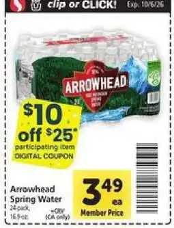 Safeway Arrowhead Spring Water offer
