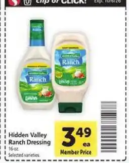 Safeway Hidden Valley Ranch Dressing offer