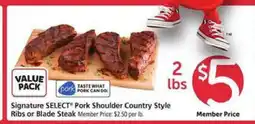 Safeway Signature SELECT Pork Shoulder Country Style Ribs or Blade Steak offer