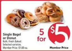 Safeway Single Bagel or Donut offer