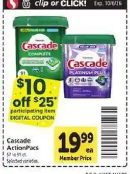 Safeway Cascade Actionpacs offer