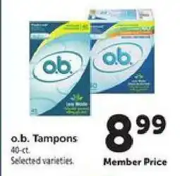 Safeway O.B. Tampons offer
