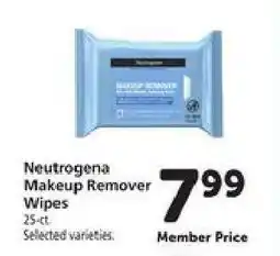 Safeway Neutrogena Makeup Remover Wipes offer