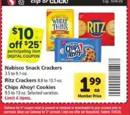 Safeway Nabisco Snack Crackers offer