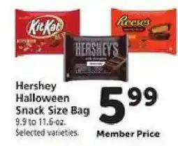 Safeway Hershey Halloween Snack Size Bag offer