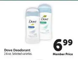 Safeway Dove Deodorant offer