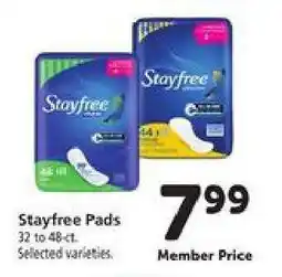 Safeway Stayfree Pads offer