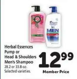 Safeway Herbal Essences Pump or Head & Shoulders Men's Shampoo offer