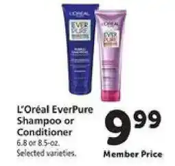 Safeway L'Oréal EverPure Shampoo or Conditioner offer