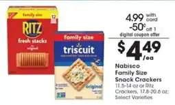 Pick'n Save Nabisco Family Size Snack Crackers offer