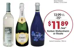 Pick'n Save Korbel, Wollersheim or Risata offer