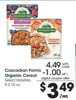 Kroger Cascadian Farms Organic Cereal offer