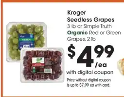 Kroger Kroger Seedless Grapes offer