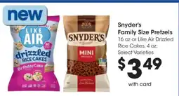 Kroger Snyder's Family Size Pretzels or Like Air Drizzled Rice Cakes offer