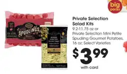 Kroger Private Selection Salad Kits or Mini Petite Spudling Gourmet Potatoes offer