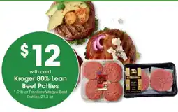Kroger Kroger 80% Lean Beef Patties offer