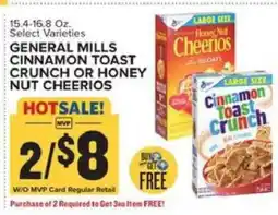 Food Lion General Mills Cinnamon Toast Crunch or Honey Nut Cheerios offer