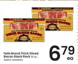 Albertsons Falls Brand Thick Sliced Bacon Stack Pack offer