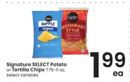 Albertsons Signature SELECT Potato or Tortilla Chips offer