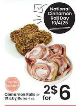 Albertsons Cinnamon Rolls or Sticky Buns offer