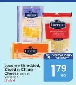 Albertsons Lucerne Shredded, Sliced or Chunk Cheese offer