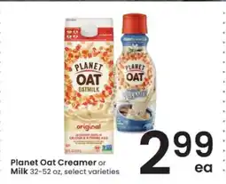 Albertsons Planet Oat Creamer or Milk offer