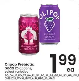 Albertsons Olipop Prebiotic Soda offer