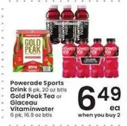 Albertsons Powerade Sports Drink or Gold Peak Tea or Glaceau Vitaminwater offer