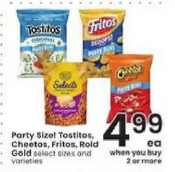 Albertsons Party Size! Tostitos, Cheetos, Fritos, Rold Gold offer