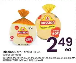 Albertsons Mission Corn Tortilla offer